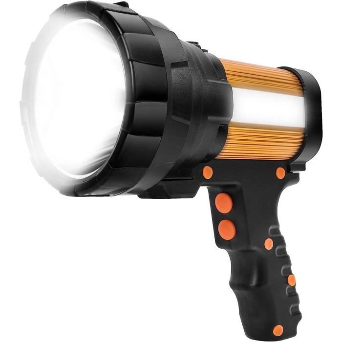 Projecteur LED 10000 Lumens – Lampe Camping Randonnée Chasse – Rechargeable USB