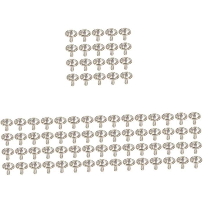 FINGERINSPIRE 280 Rivets Strass Transparents 7 Tailles - Rivets Cristal Platine Et Or Pour Cuir Et Vêtements