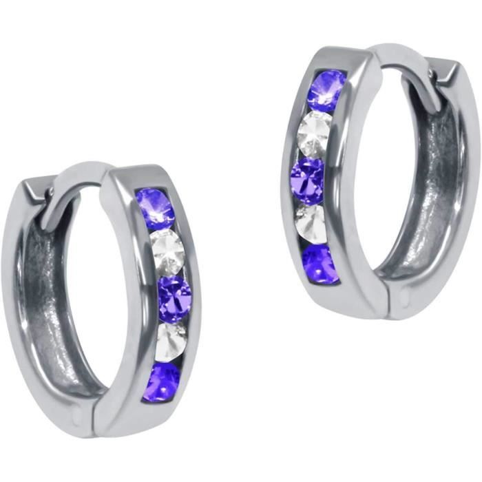 Petites Boucles D'Oreilles Créoles En Argent Sterling 925 En Forme De