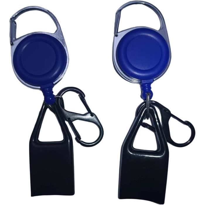 Lot 5 Porte-Briquet Rétractable Avec Clip & Mousqueton - Enrouleur Solide ABS/Zinc, Protection Et Accès Facile (Noir)