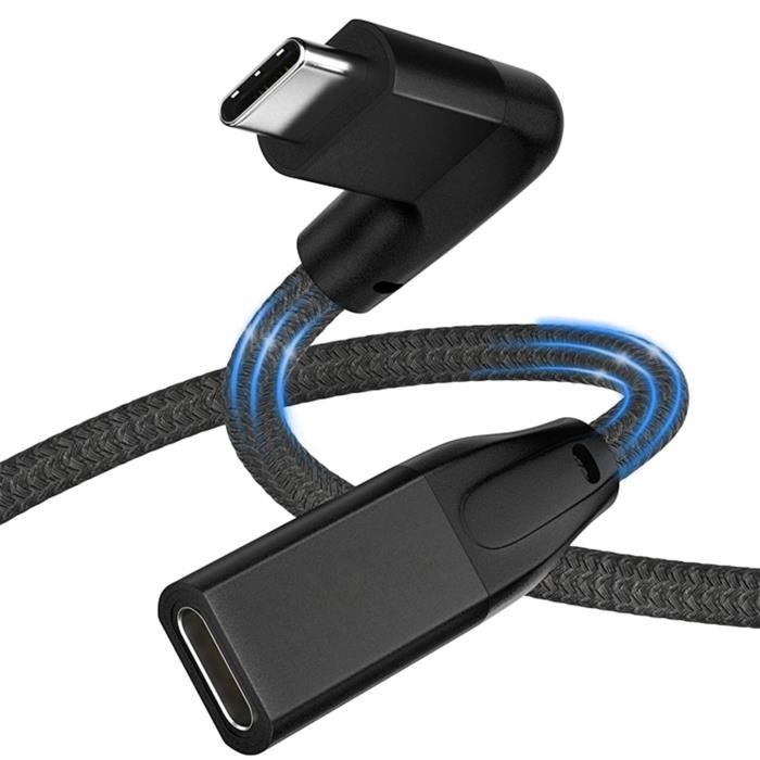 Câble Extension USB à Angle Droit - Mâle/Femelle, 23 Cm, Optimisation Espace Bureau