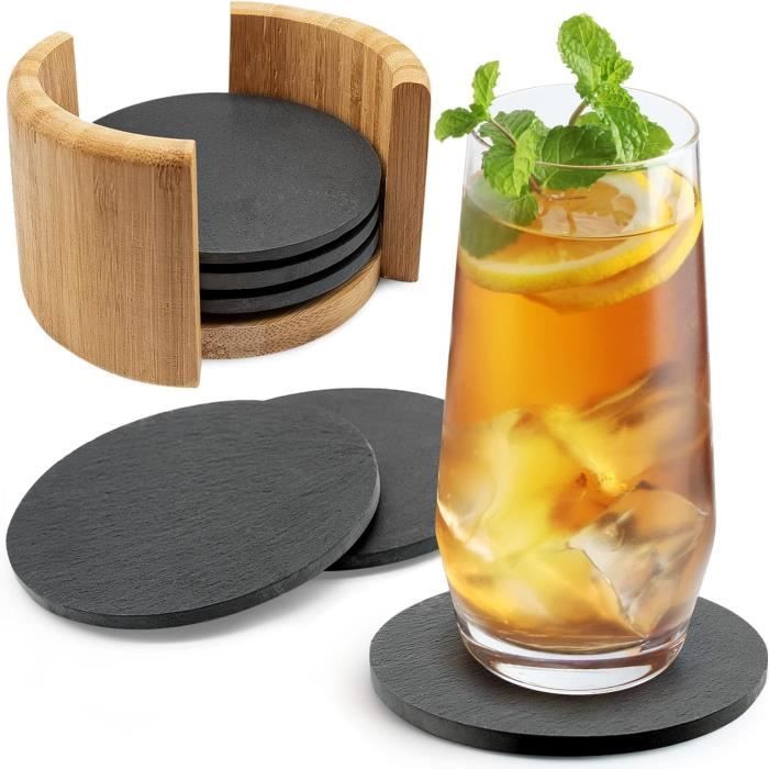 4 Sous-verre Ardoise Carrés | La Ruche Des Passions