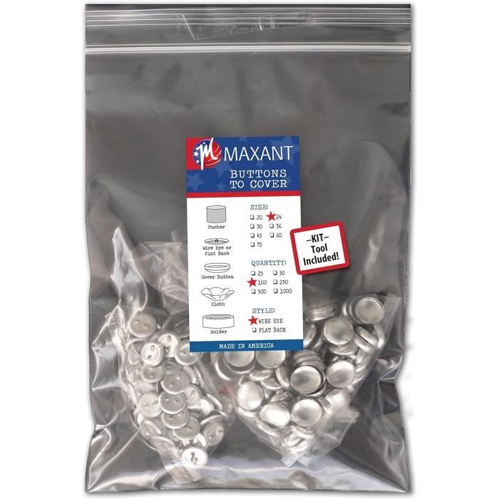 Lot De 10 Boutons à Recouvrir 18 Mm (22 Mm De Diamètre) - Argenté, Métal - Pour Couture Et Création De Vêtements