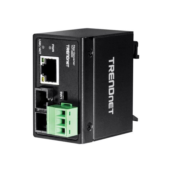 TRENDnet TI-F10S30 Convertisseur de média à fibre optique Fast Ethernet 10Base-T, 100Base-FX, 100Base-TX RJ-45 - mode unique SC…