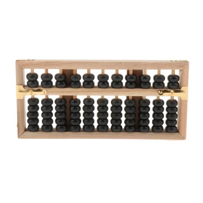 SNIIA Boulier Vintage en Bois avec 13 Colonnes Standard Abacus Calculatrice en Bois Outil De Comptage en Mathématiques Jouet Déducation De Maths pour Enfants-Noir