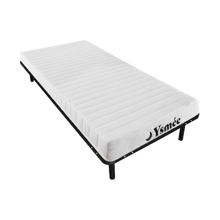 Ensemble 90 x 190 cm cadre à lattes + matelas mousse 7 zones ép.12cm- STELO KIDS de YSMÉE