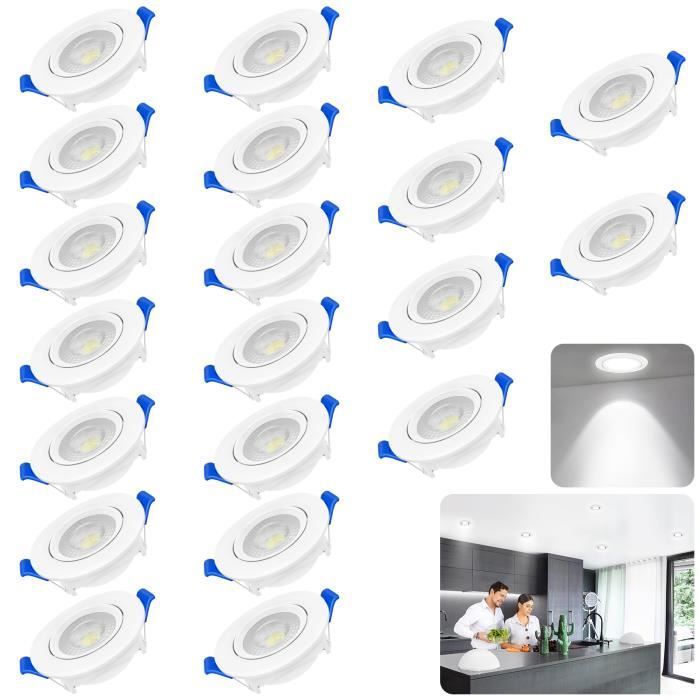 YRHOME Luminaires LED encastrés projecteurs plafond blanc froid 230v projecteurs