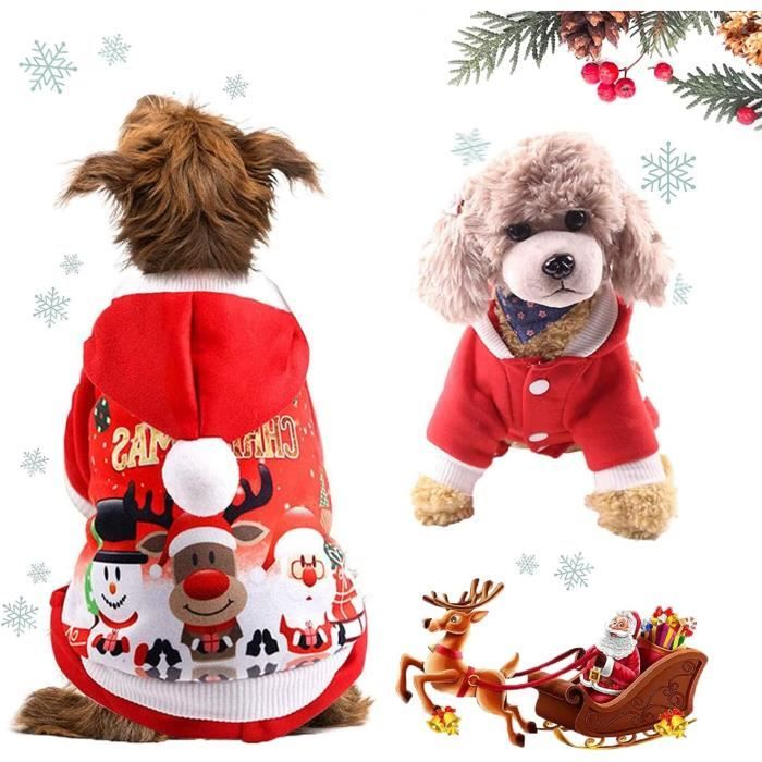 Noël Vêtements,Vêtements de Chien de noël pour Petits Chiens Noël