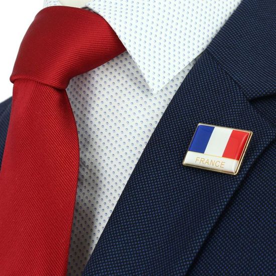Pin's Cocarde France Clj Charles Le Jeune - Drapeau Bleu Blanc Roux, Acier, Diamètre 2.5cm | Badge Patriote