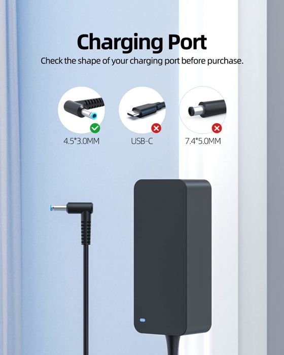Chargeur 65W 19.5V Pour PC Portable HP Elitebook, Probook, Pavilion - Marque Syfrufo - Neuf 2 Ans Garantie