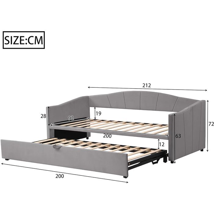 Canapé-lit Convertible En L Avec Sommier à Lattes - 90x200 Cm, Velours Beige, Sans Matelas