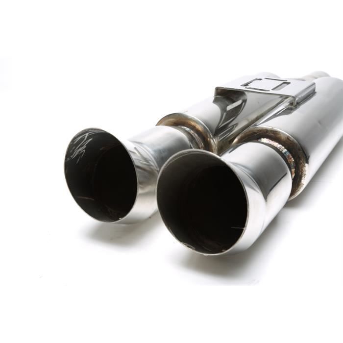 Silencieux Échappement Voiture Universel RYSH - Acier Inoxydable Argenté - Style DTM - Son Profond - 63mm Entrée