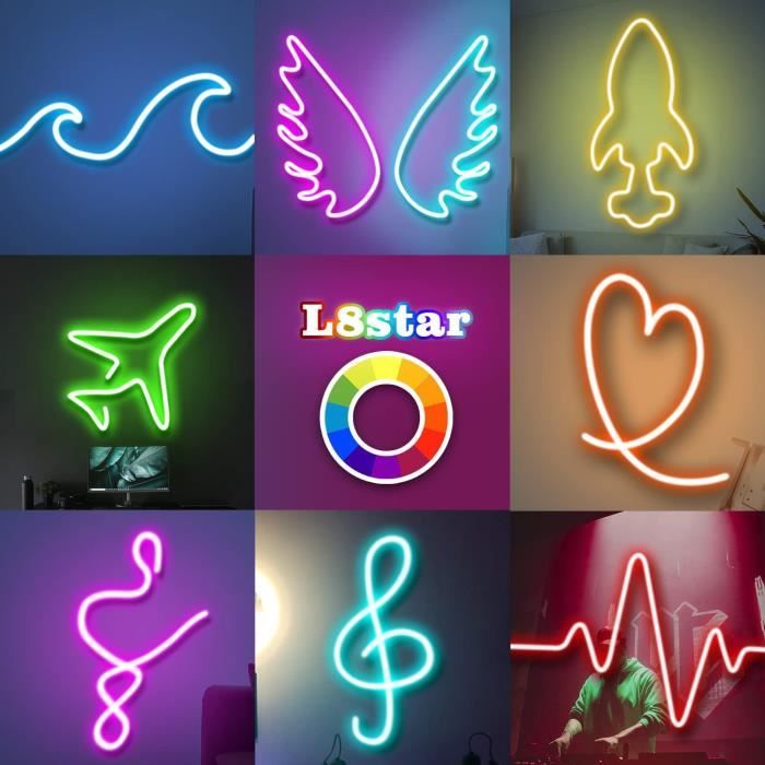 RGB Neon Ruban LED 3M, Effet Arc-en-Ciel, Bande LED Chambre Étanche IP67,  APP et Télécommande, Mode Musique, avec minuterie désactivée, Pour Maison,  Chambre, Jardin, Fête[Classe énergétique G] : : Luminaires et  Éclairage