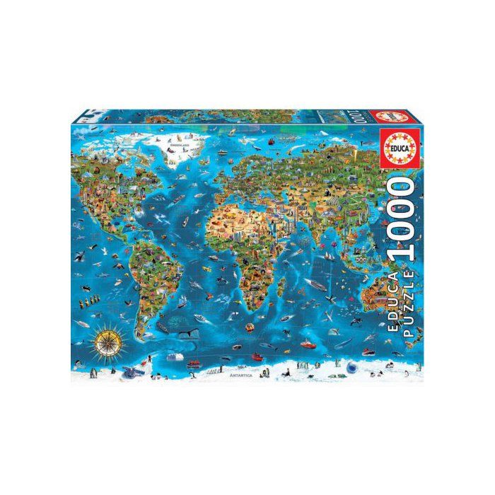 Puzzle Adulte Carte Du Monde : Les Plus Belles Merveilles - 1000 Pieces ...