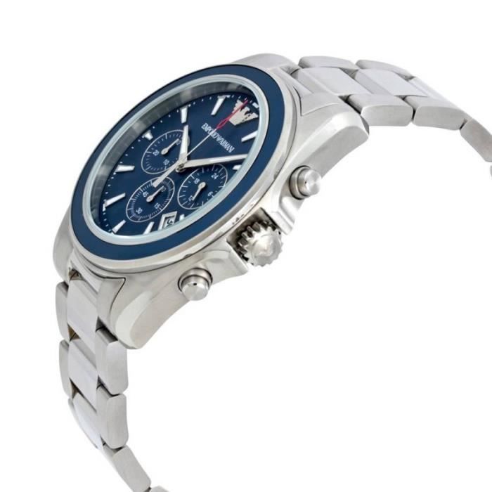 Montre Homme Emporio Armani AR6091 Bleu Achat vente montre Homme Adulte Bleu Cdiscount