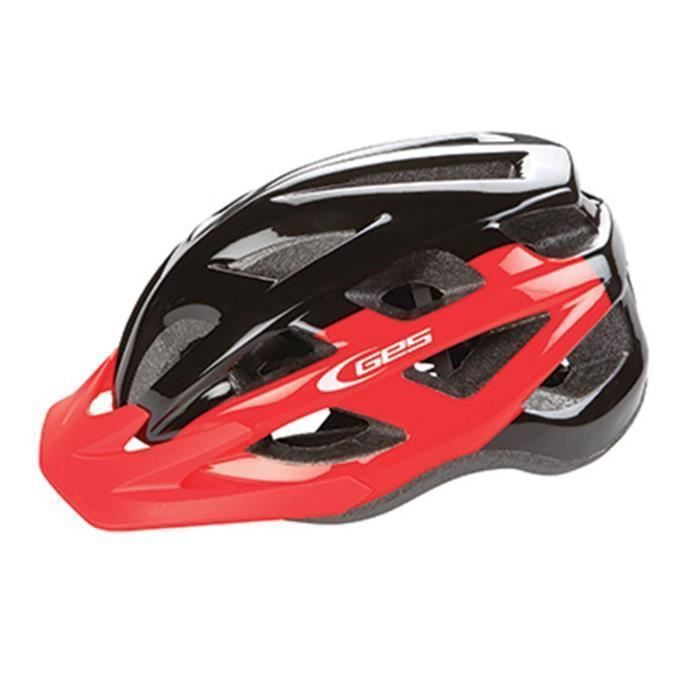 CASQUE VELO ADULTE GES CITY VARIK ROUGE-NOIR TAILLE 58-62 AVEC VISIERE