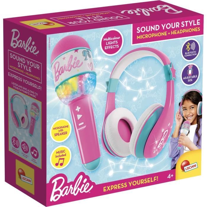 Lisciani Barbie PARTYMAKER – Haut-parleur Et Micro Bluetooth, Karaoké Avec Lumières, Dès 4 Ans