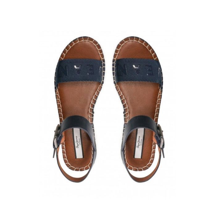 Sandales a Talon Compense Pepe Jeans Femme Ref 56451 595 Navy Bleu