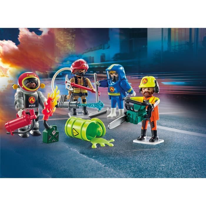 Pièce Playmobil Pompiers - Poteau Bleu Foncé Support De Plancher/plateforme - Occasion
