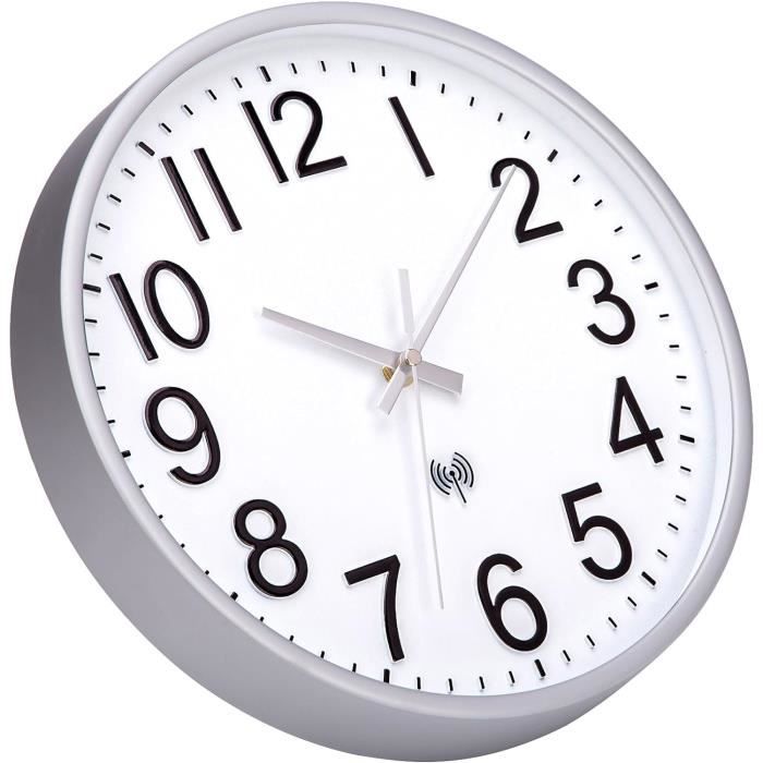 Horloge gousset à poser radio-pilotée silencieuse cadran 19 cm verre