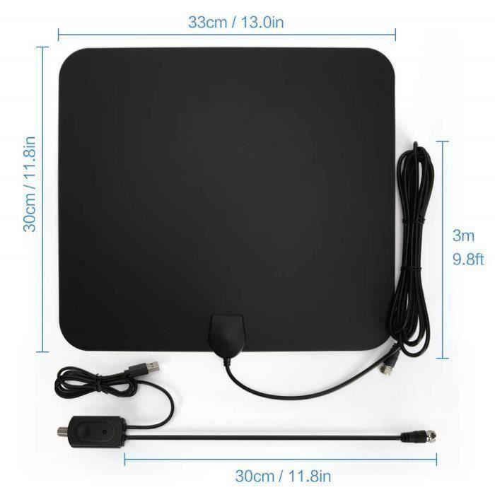 Antenne TV Intérieure TNT HD 2025 Ultra Puissante – 420 Km + Ampli 25 DBi – Magnétique 360° Réception Parfaite