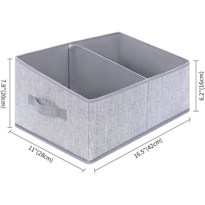 DIMJ Boite Rangement, 3 Pièces Panier Cube de Rangement Pliables Avec  Fenêtre Transparente, Casier Rangement Tissu Carton, Armoire, Tiroir, 34 x  23 x