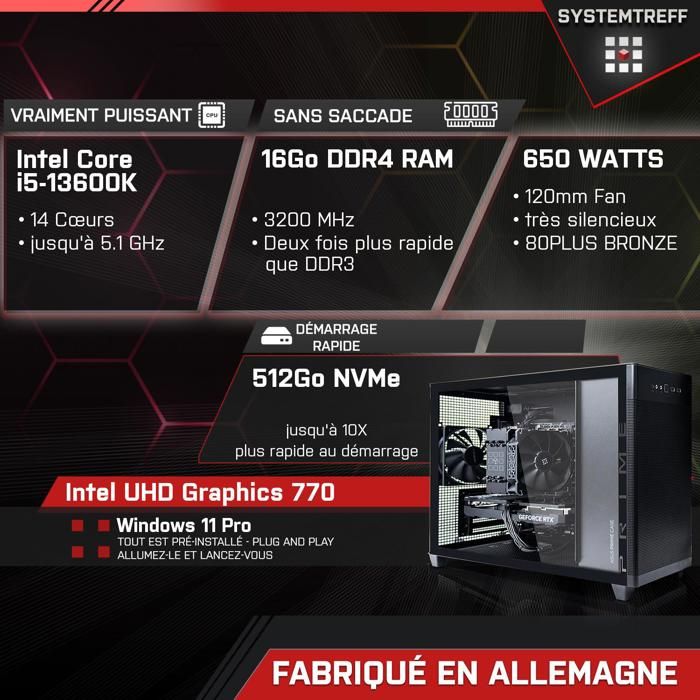 Ordinateur de bureau Intel Core i5-13600K Intel UHD Graphics