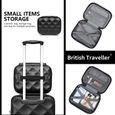 British Traveller Set de 2 Valise Cabine 53cm+Vanity Case Valise Rigide Ultra Légère Valise de Voyage avec roulettes et Serrure TSA-2