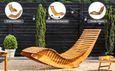 CASARIA® Chaise Longue à Bascule pliable en Bois d'acacia certifié FSC Transat Ergonomique Bain de Soleil Jardin Sauna-2