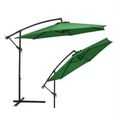 KINGSLEEVE® Parasol déporté Ø 330 cm inclinable vert Parasol en aluminium avec manivelle Protection UV 30+ jardin-2
