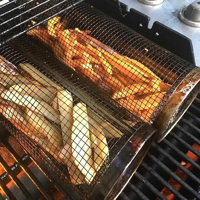 Grille De Barbecue Ronde En Acier Inoxydable – Diam. 30,5 Cm Avec Pieds 2 Cm, Multifonction Camping & Maison