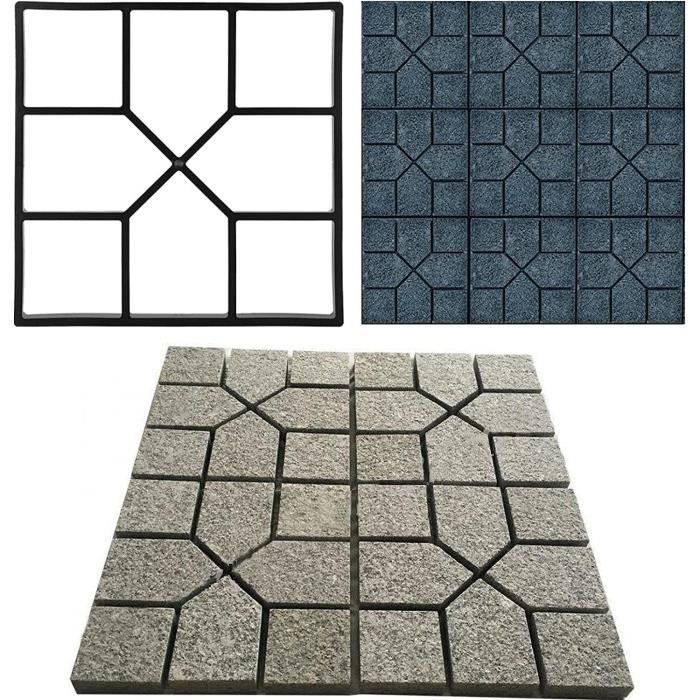 LERONO Moules en silicone pour pavés, briques, bétons, pierres, dalles de terrasse, jardin, pelouse, pavé, allée, chemin de promenade
