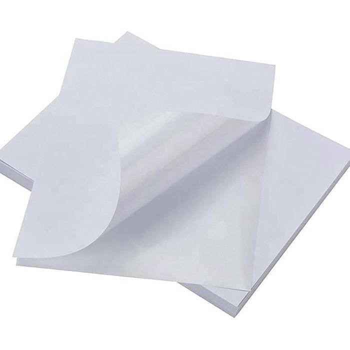 Happy-25 Feuilles de Papier Autocollant en Vinyle Imprimable Auto-AdhéSif  Feuille de Papier D'Impression Blanc Mat ImperméAble pour - Cdiscount  Informatique