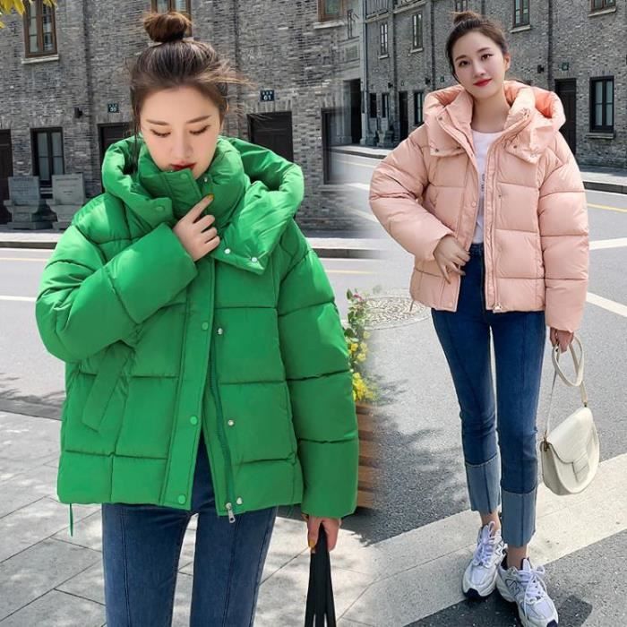 Doudoune Chauffante Femme - Cardigan Long En Coton, Boutonnage Devant, Couleur Unie, Automne-hiver