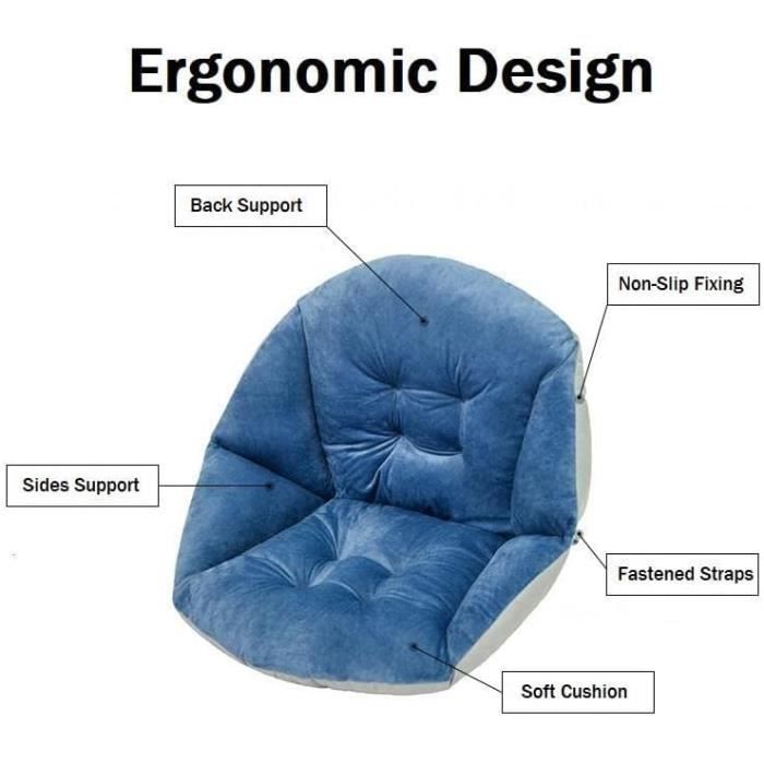 Coussin de chaise de bureau en peluche douce pour dossier et siège, soulagement de la douleur orthépatique antidérapant pour chaise de bureau, canapé, voiture, fauteuil roulant