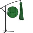 KINGSLEEVE® Parasol déporté Ø 330 cm inclinable vert Parasol en aluminium avec manivelle Protection UV 30+ jardin-3