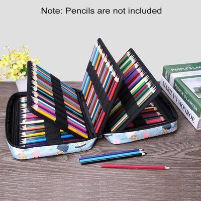 Trousse à Crayons Grande Capacité Avec 2 Compartiments Rose