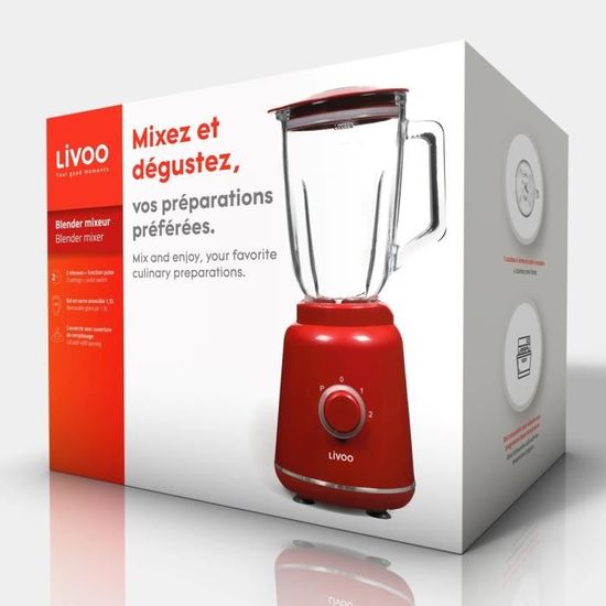 Frullatore Livoo 1.5L 600W - 2 Velocità, Lame Acciaio, Funzione Turbo - Foto 9