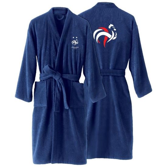 Peignoir adulte FFF Equipe de France 2 toiles Champions du monde