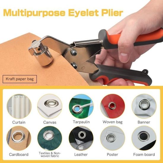 Pinces à Œillets XPIZO - Lot De 1000 Œillets + Outil - Diamètre 10mm