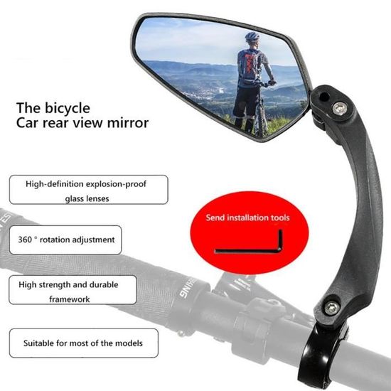 Paquet de 2 Miroir De Vélo Grand Angle 360 Degrés Ajustable Rotatif Rétroviseurs Convexe,pour Vélo De Route De Montagne,Vélo électrique Moto 2Pcs Rétroviseur De Vélo