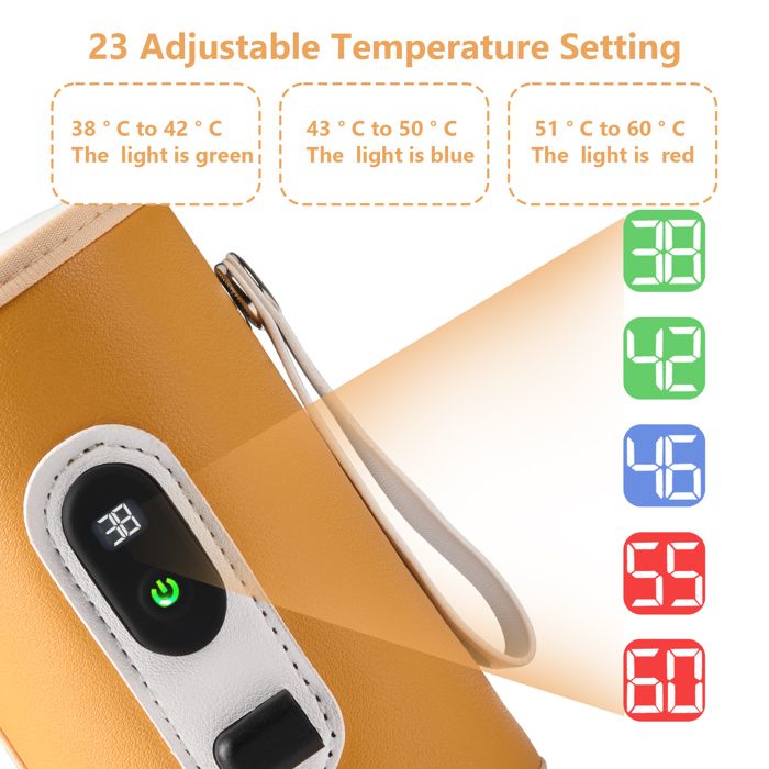 Chauffe Biberon Portable USB Température Réglable - Sac Thermique Voyage Pour Lait Bébé