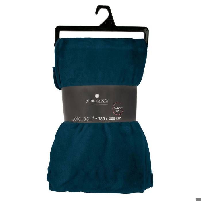 Plaid Flanelle Atmosphera Jaune Moutarde 180x230 Cm - Couverture Douce Chaude 100% Polyester - 1 Kg