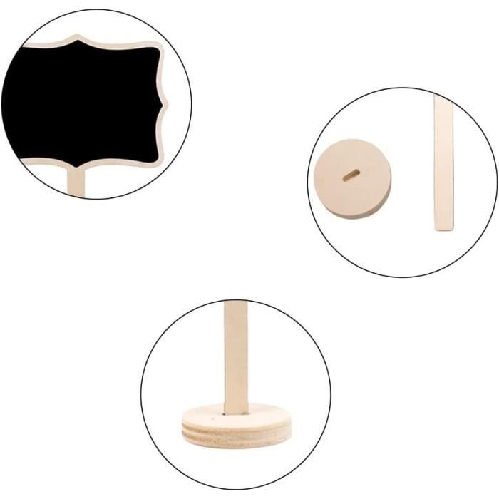 Lot De 10 Mini Ardoises Avec Support Bois - Idéal Pour Notes, Déco Maison, Mariage, Anniversaire
