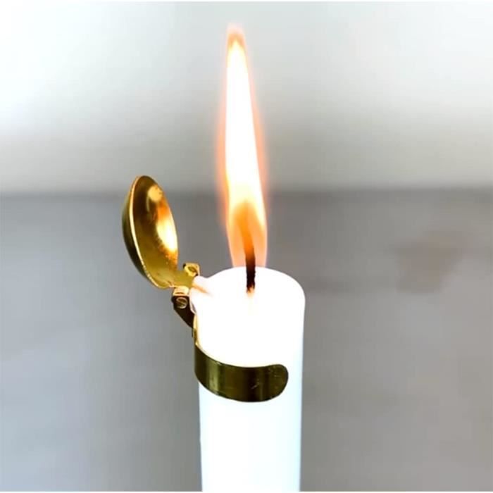 Éteignoir à Bougie Vintage Long Manche 17,5 Cm - En Acier Inoxydable Doré - Pour éteindre La Mèche Sans Fumée