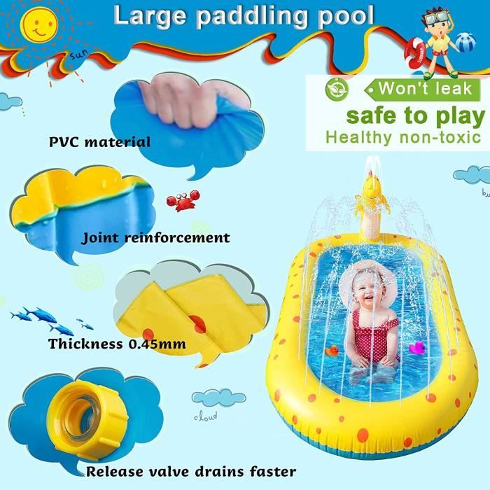 Pataugeoire pour Enfants, Piscine Dinosaure pour Enfants, 90x90x25 CM