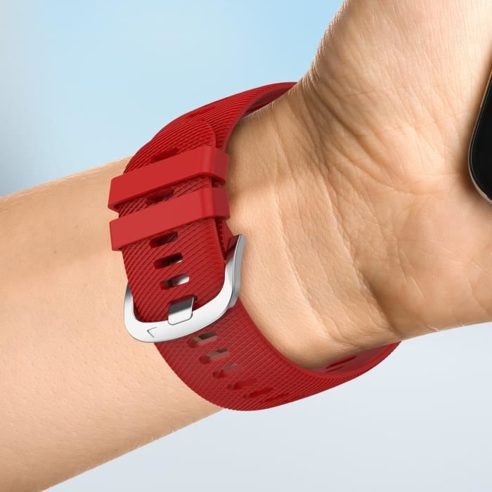 Bracelet pour Samsung Galaxy Watch Active 2 40mm AVIZAR Silicone Texture Rouge