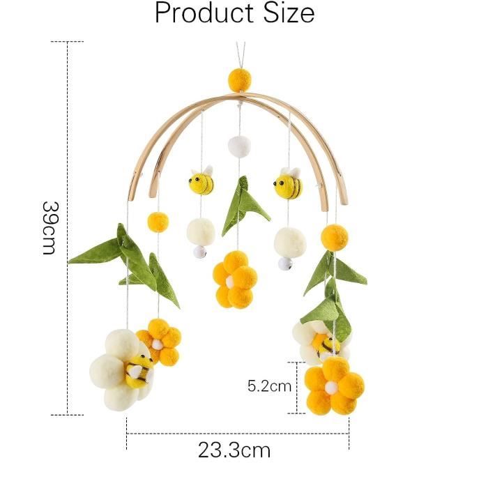 Hrlace Lot De 10 Mini Abeilles En Feutre - Décoration Artisanale - Petites Figurines D'abeilles En Vrac - Pour Bricolage, Fête Prénatale, Costume, Vêtements, Chapeaux, Accessoires De Décoration