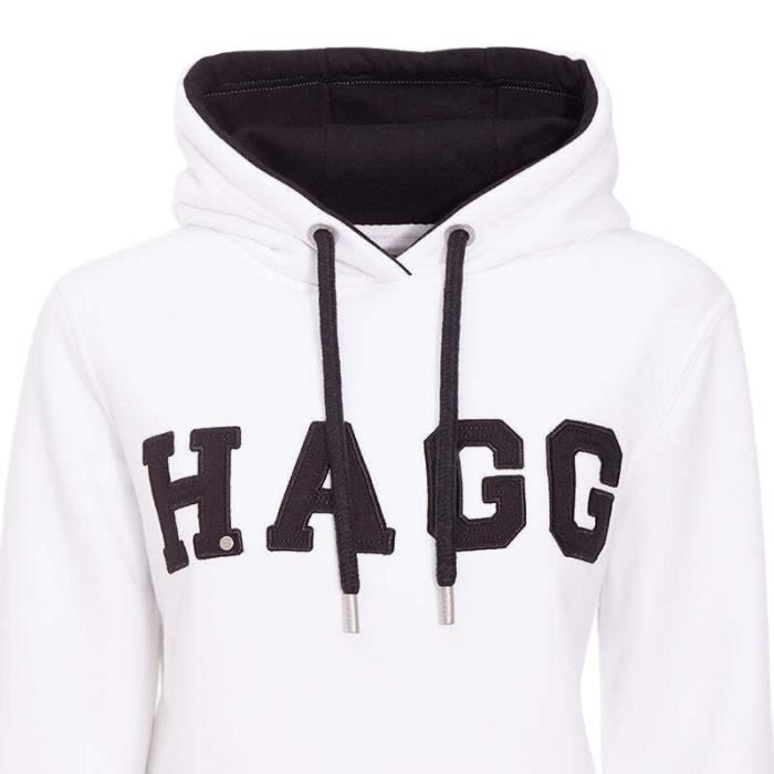 Sweatshirt à capuche femme Hagg blanc M Manches longues