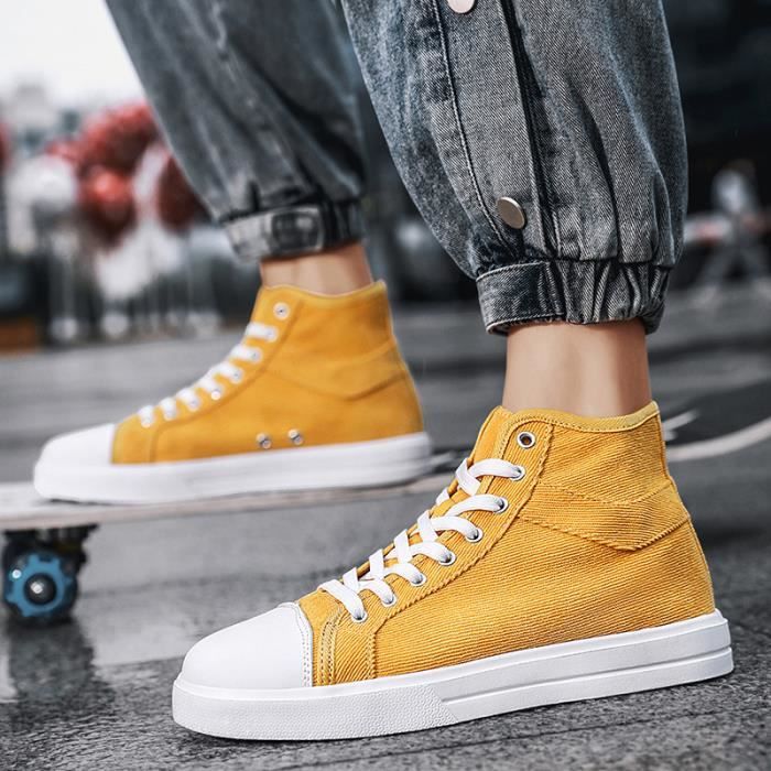 Basket toile jaune discount